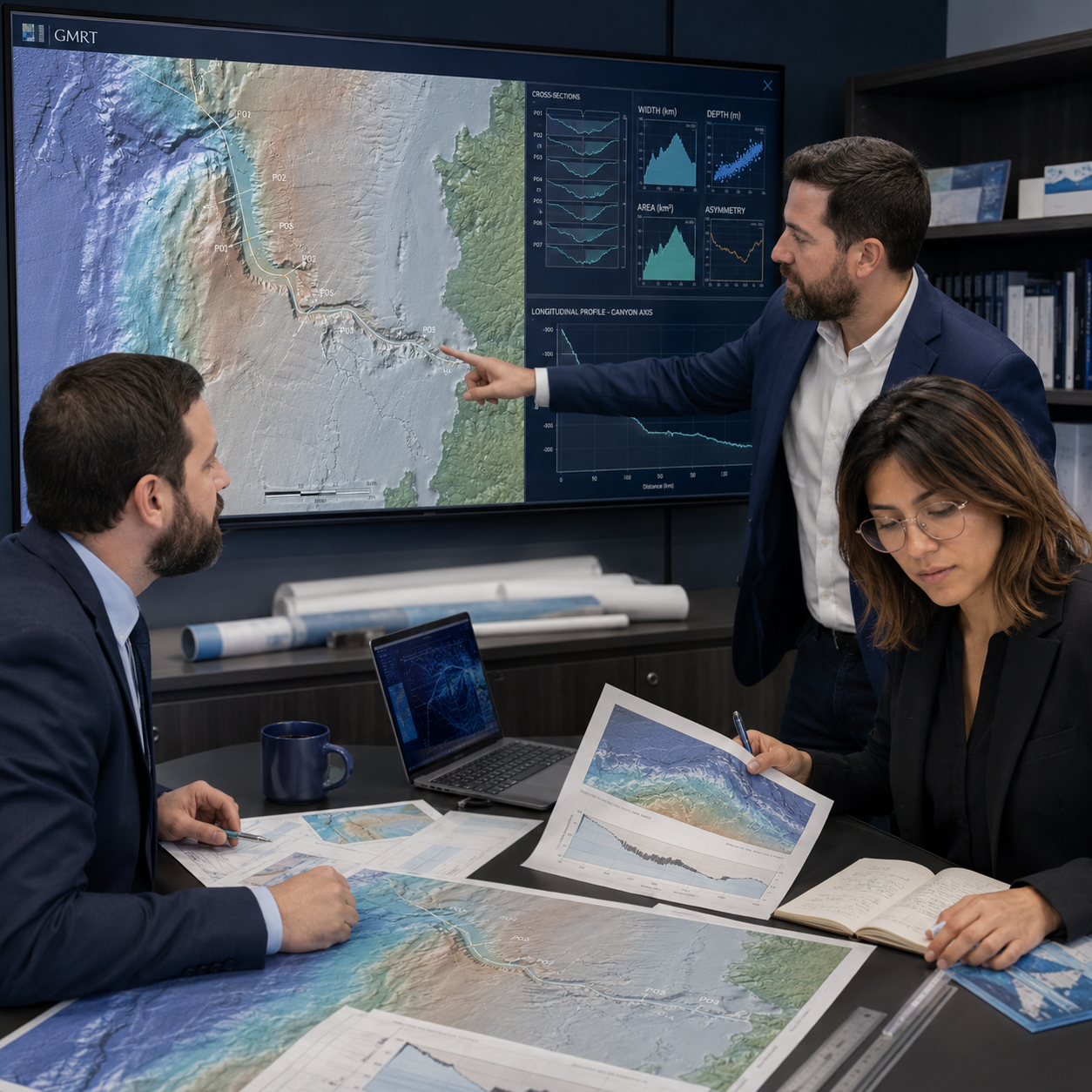 Investigación aplicada en geomorfología submarina