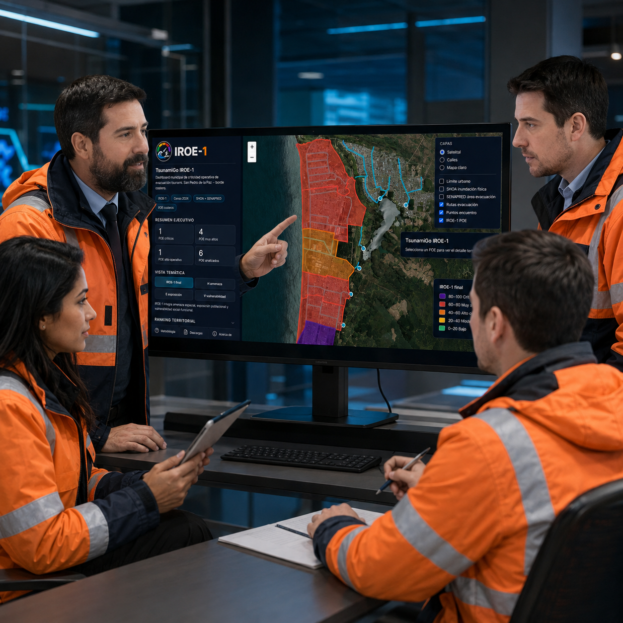 Solución de diagnóstico operativo de evacuación