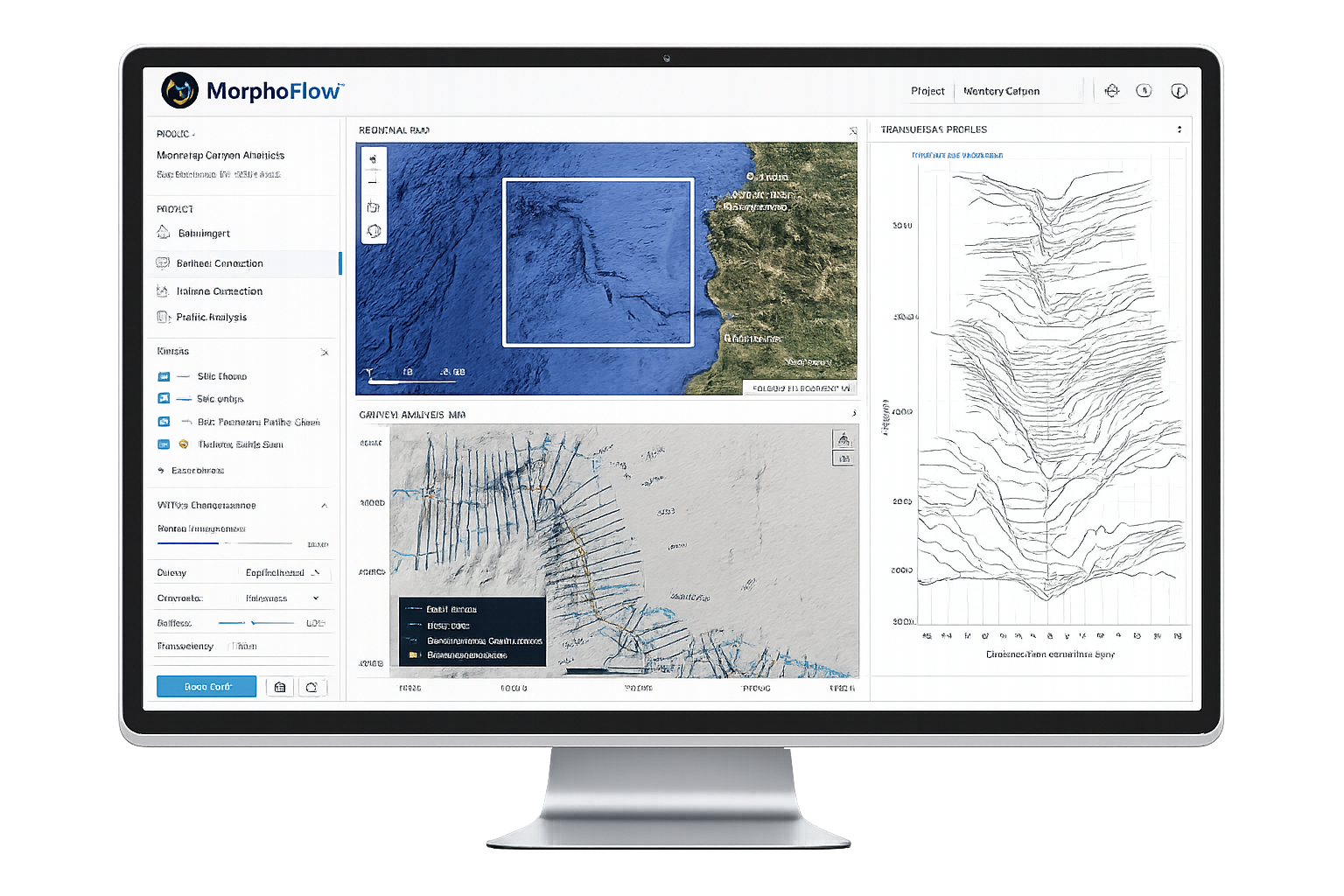 Modelo batimétrico procesado mediante MorphoFlow
